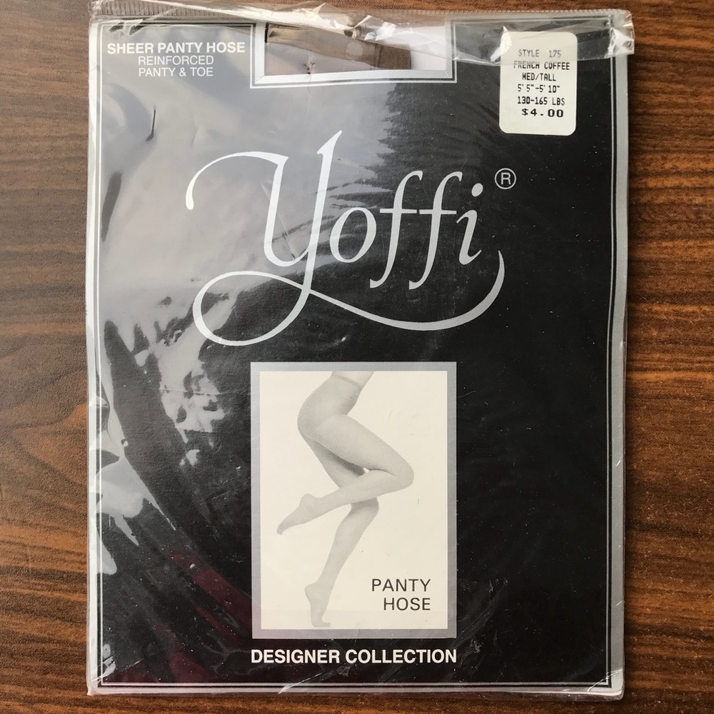 Vintage Pantyhose Yoffi New Tan Size M Tall Coffee